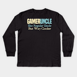 Uncle Gaming Funny Video Games Gifts for Nerd gamers Kids Long Sleeve T-Shirt